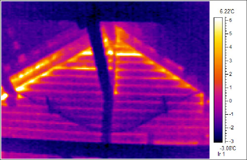 Исследование тепловизором бревенчатого дома